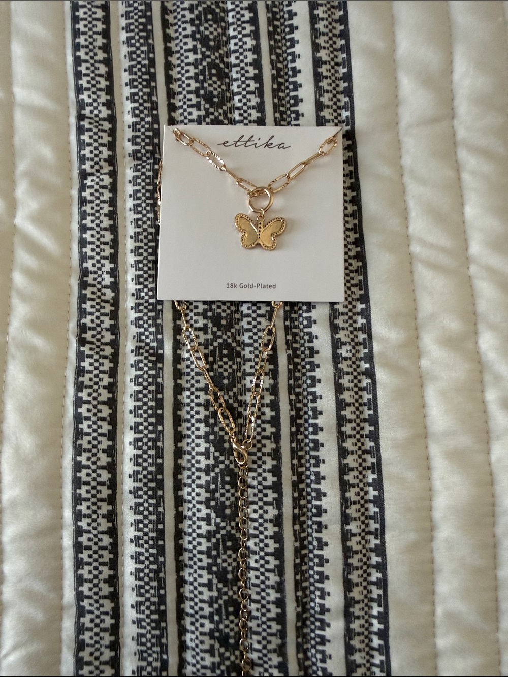 ettika Gold Butterfly Layered Necklace